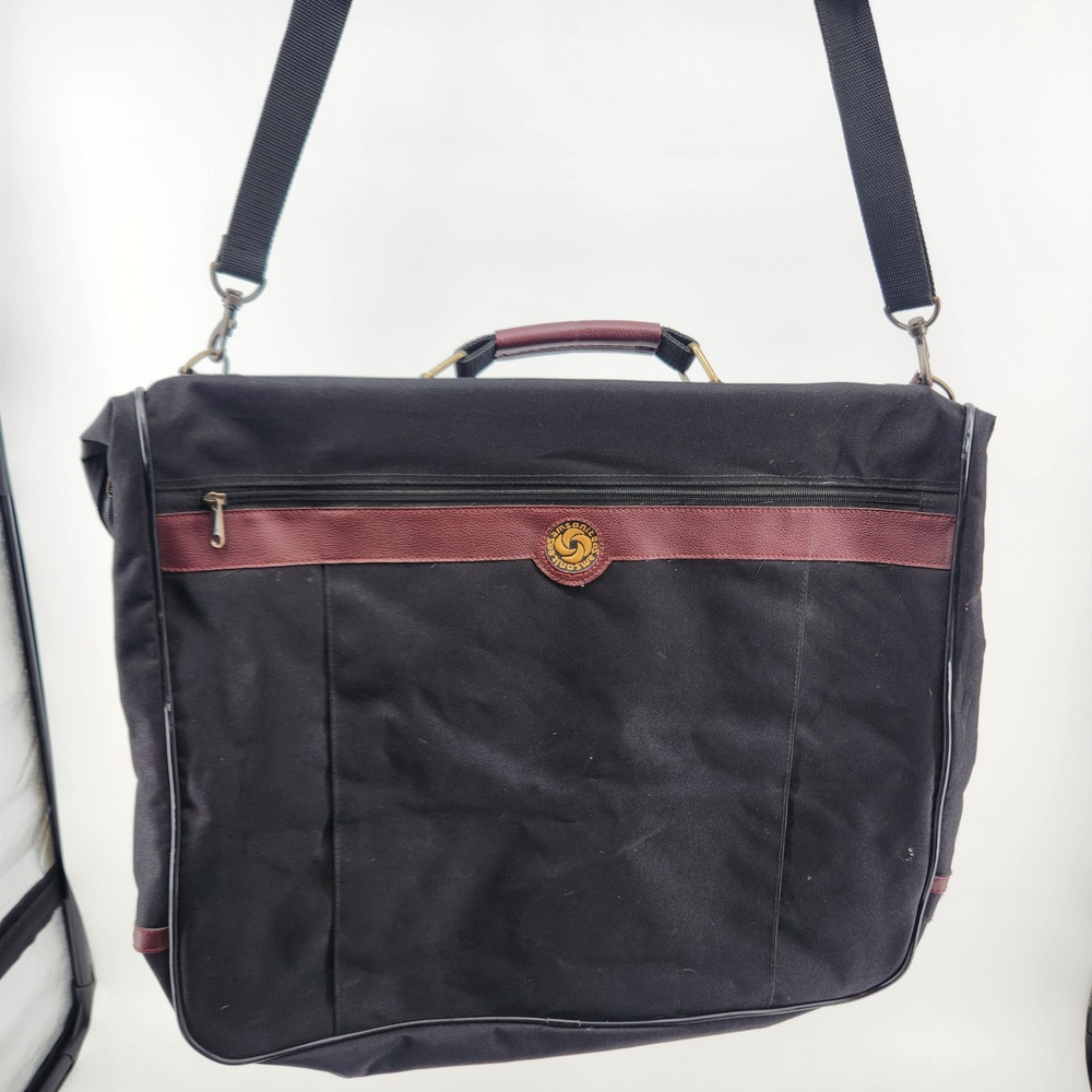 Vintage Samsonite Brisbane Garment Bag Black Travel Suit Bi-fold Bag 40 Inch